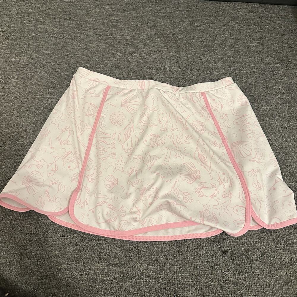 lilly pulitzer swim skort Nautical Shells Fish Pink White Size XL - Picture 3 of 4